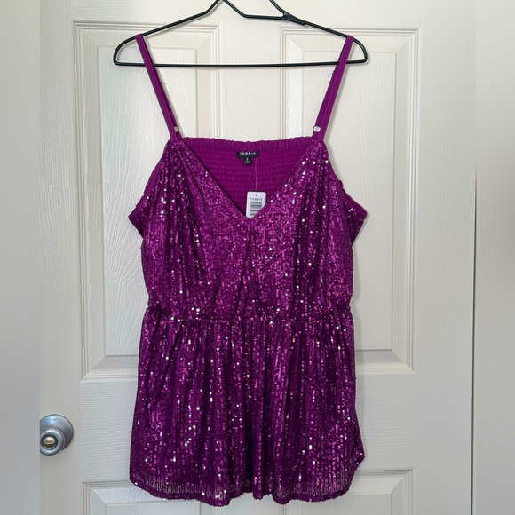 NWT Torrid Peplum Sequin V-Neck Tank. Size 2 (18/20) - Picture 5 of 6